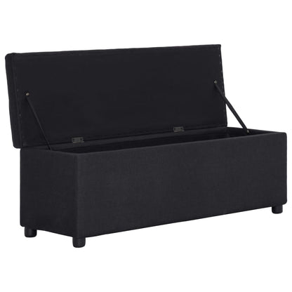 Panca con Vano Portaoggetti 116 cm Nera in Poliestere | homemem39
