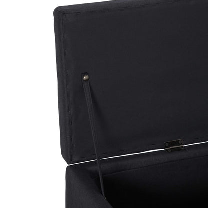 Panca con Vano Portaoggetti 116 cm Nera in Poliestere | homemem39