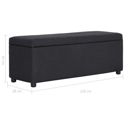 Panca con Vano Portaoggetti 116 cm Nera in Poliestere | homemem39