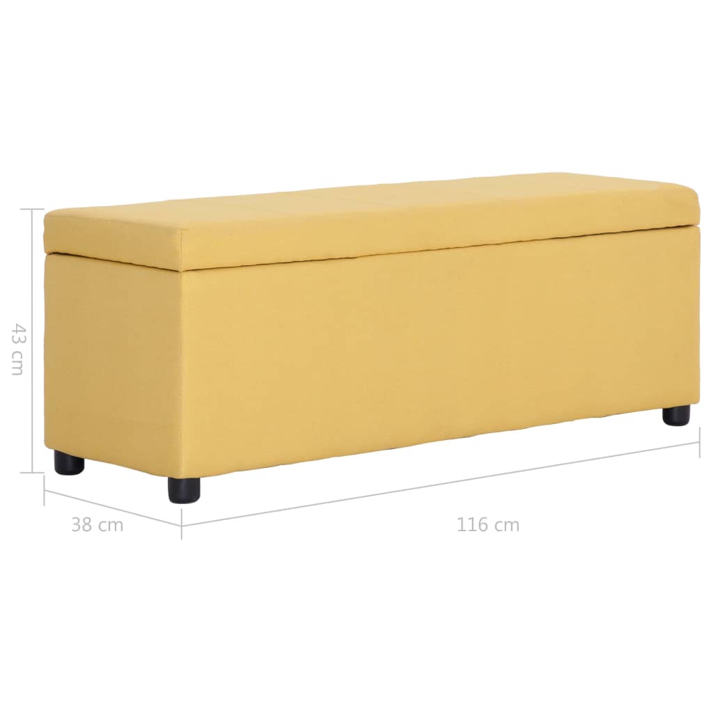 Panca con Vano Portaoggetti 116 cm Gialla in Poliestere | homemem39
