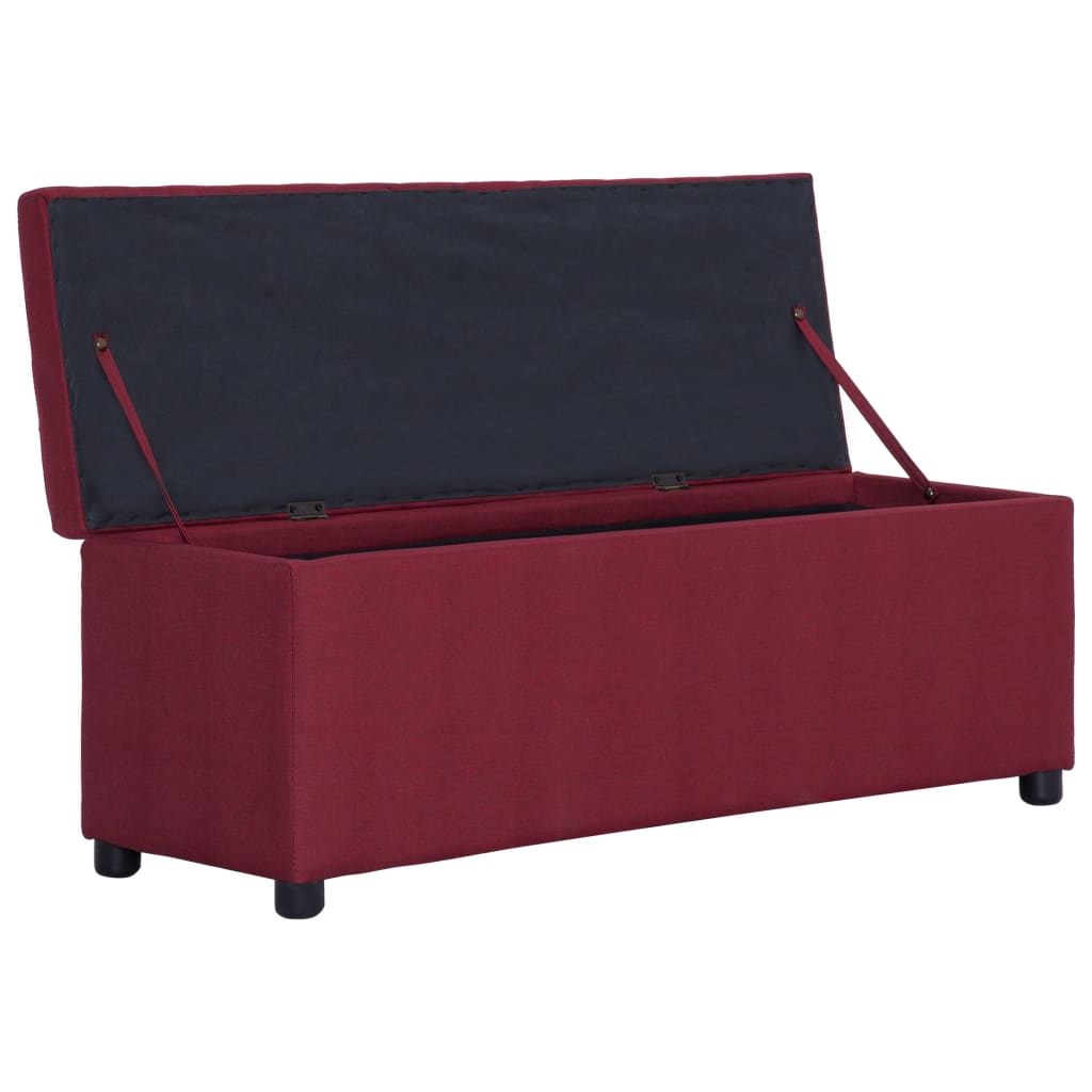 Panca con Vano Portaoggetti 116 cm Rosso Vino in Poliestere | homemem39