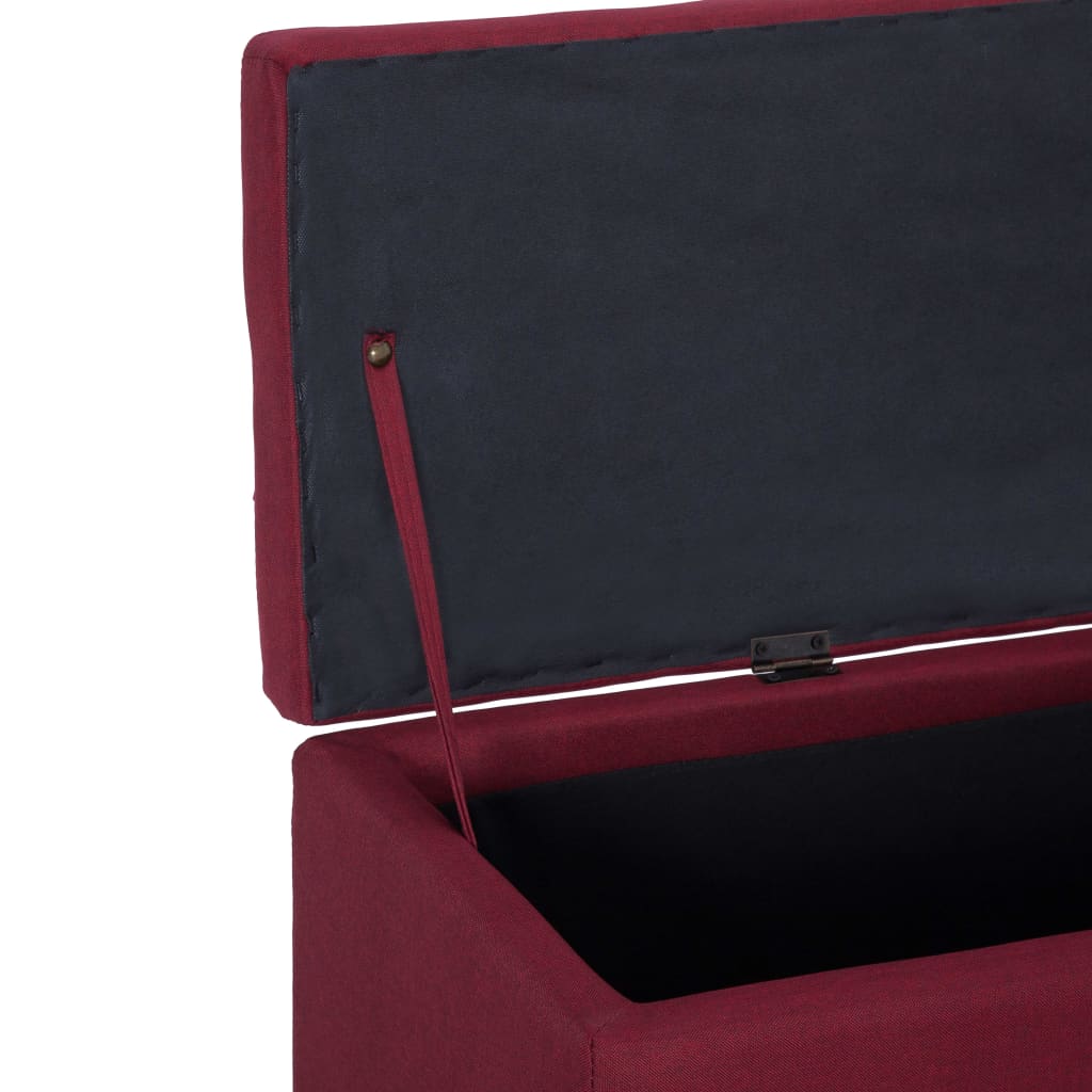 Panca con Vano Portaoggetti 116 cm Rosso Vino in Poliestere | homemem39