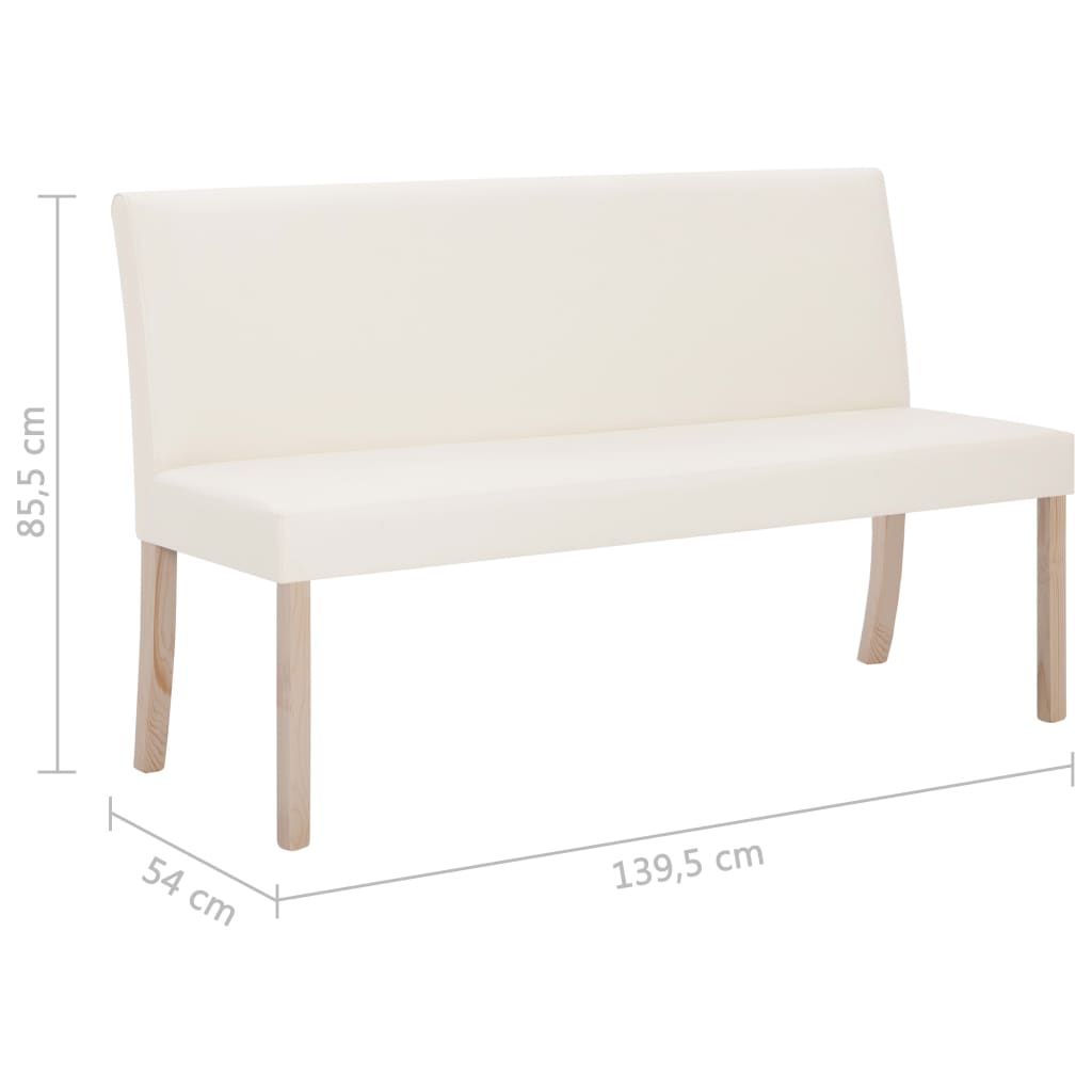 Panca 139,5 cm Crema in Similpelle | homemem39