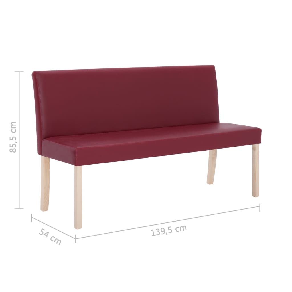 Panca 139,5 cm Rosso Vino in Similpelle | homemem39