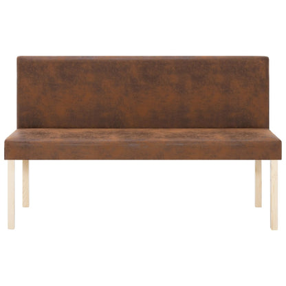 Panca 139,5 cm Marrone in Pelle Scamosciata Artificiale - homemem39