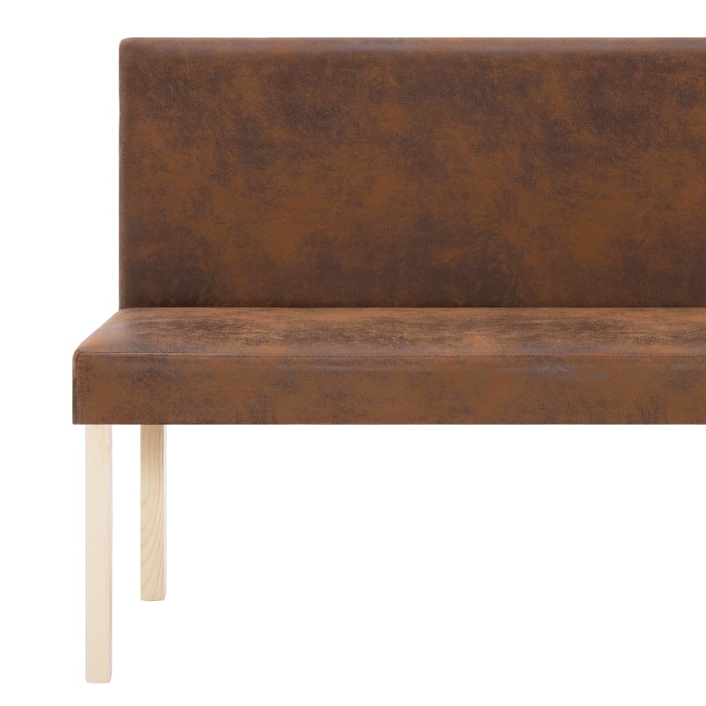 Panca 139,5 cm Marrone in Pelle Scamosciata Artificiale - homemem39