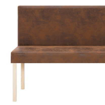Panca 139,5 cm Marrone in Pelle Scamosciata Artificiale - homemem39