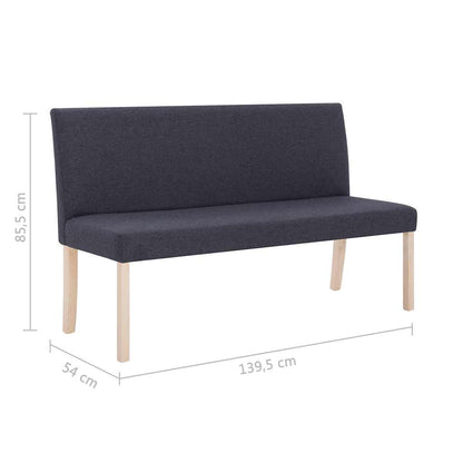 Panca 139,5 cm Grigio Scuro in Poliestere