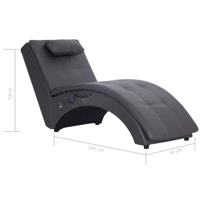 Sdraio Massaggiante con Cuscino Grigia in Similpelle - homemem39