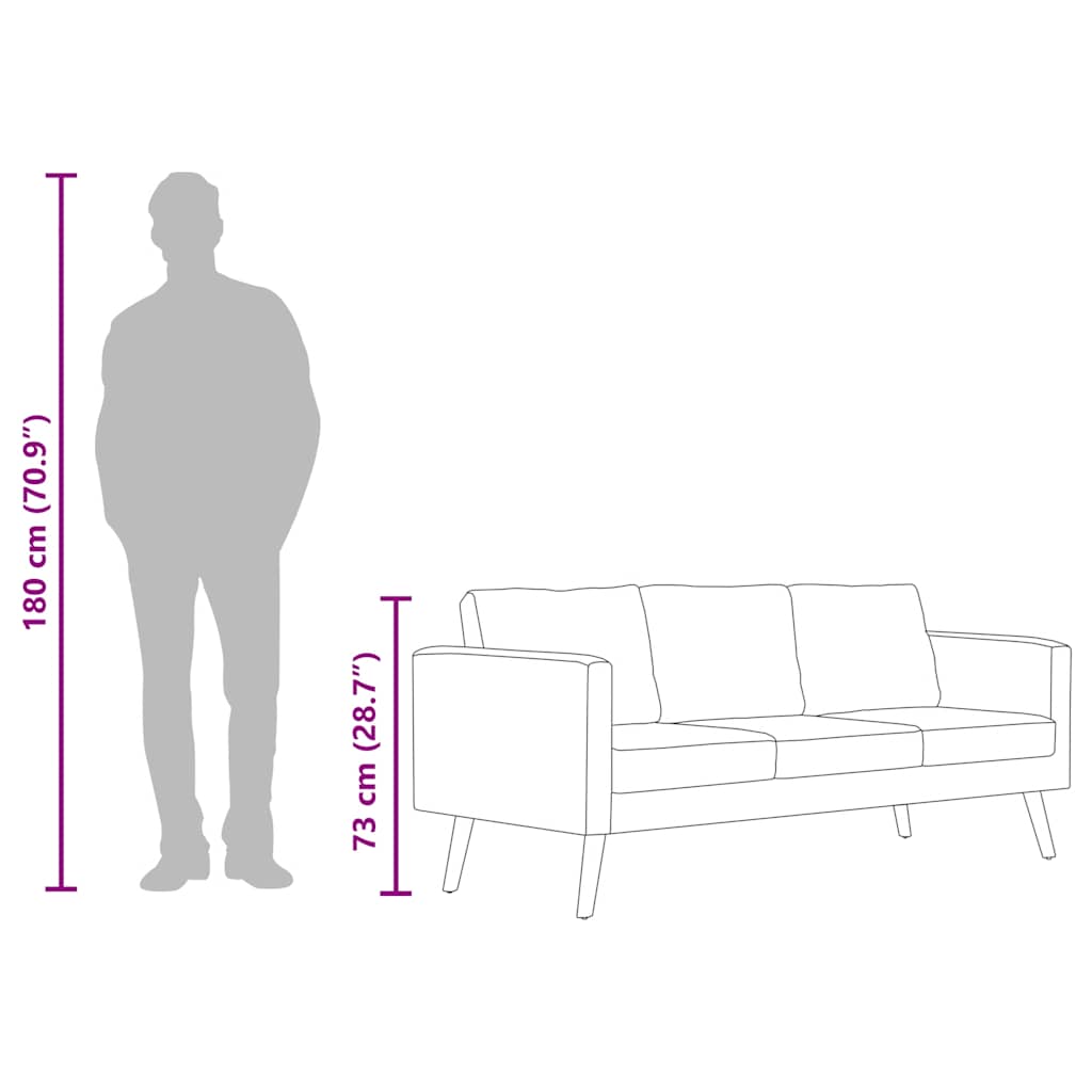 Divano a 3 Posti in Tessuto Crema | homemem39