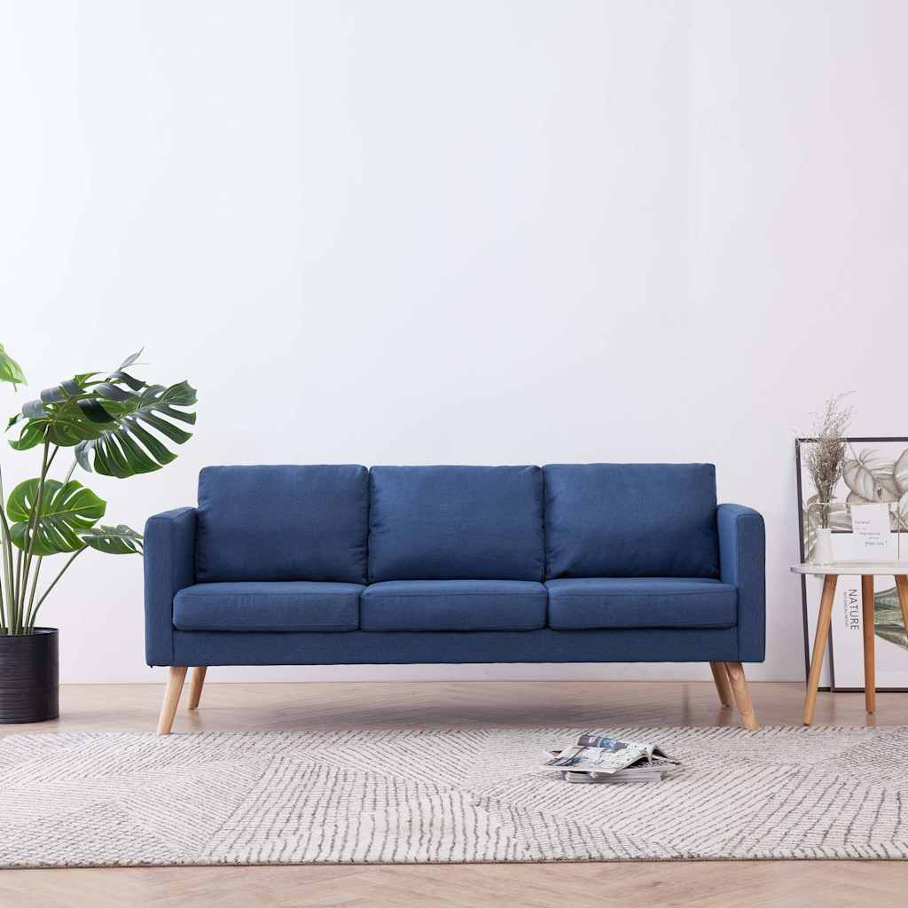 Divano a 3 Posti in Tessuto Blu | homemem39