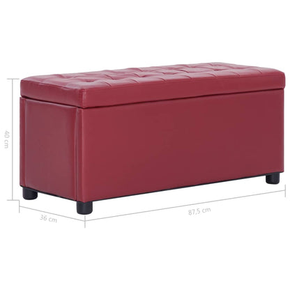 Cassapanca 87,5 cm Rosso Vino in Similpelle
