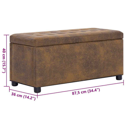 Cassapanca 87,5 cm Marrone in Similpelle Scamosciata | homemem39