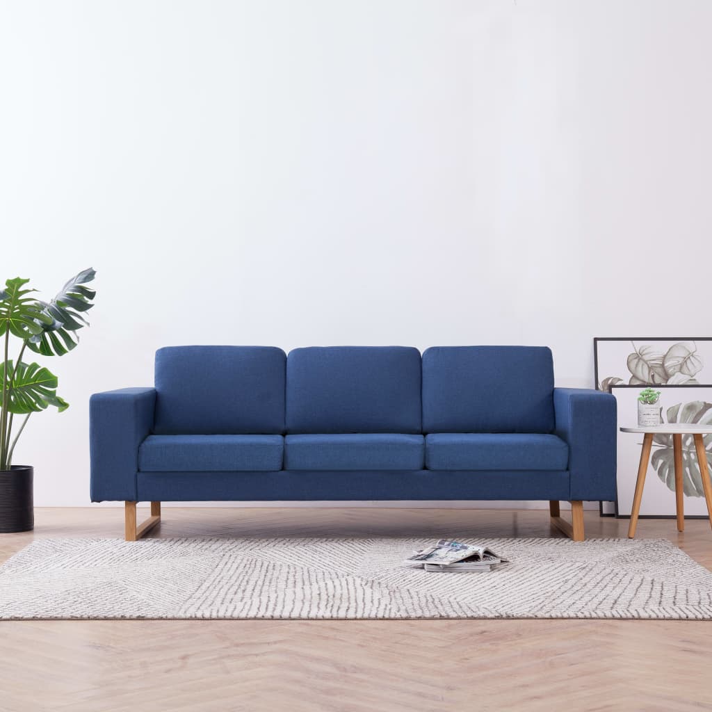 Divano a 3 Posti in Tessuto Blu | homemem39