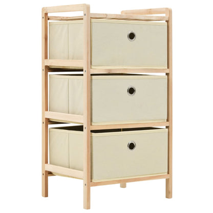 Scaffali con 3 Cesti in Tessuto 2 pz in Legno di Cedro Beige - homemem39