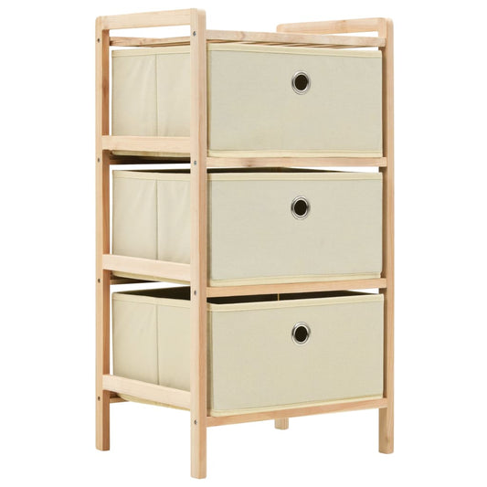 Scaffali con 3 Cesti in Tessuto 2 pz in Legno di Cedro Beige - homemem39