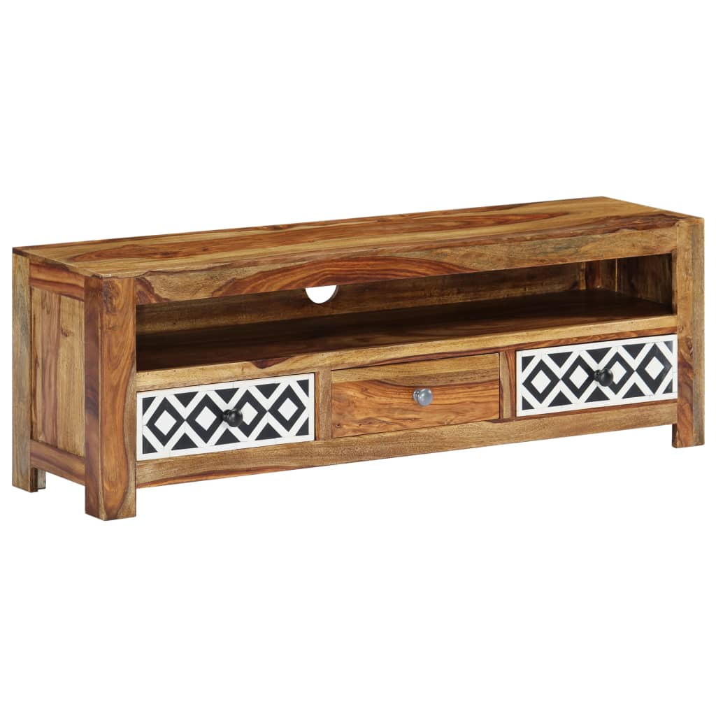 Mobile Porta TV 120x30x40 cm in Legno Massello di Acacia - homemem39