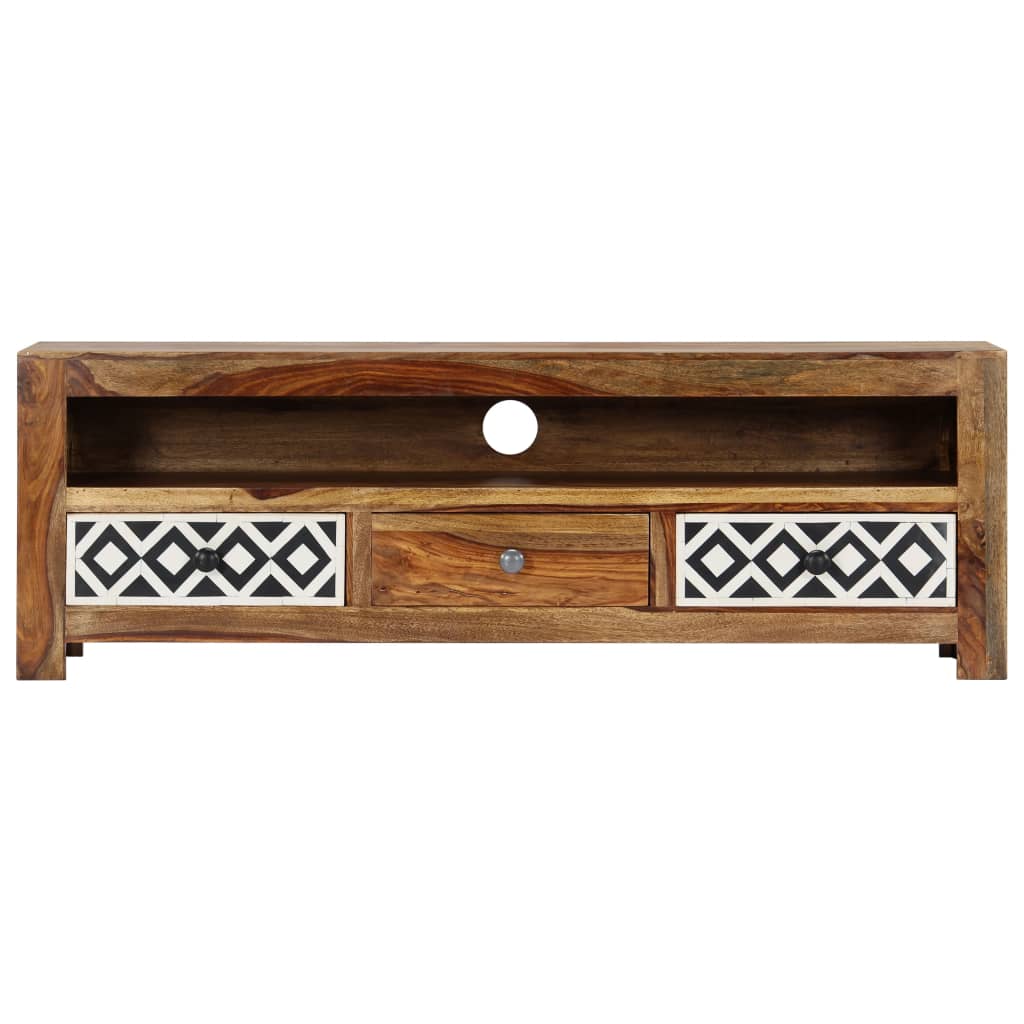 Mobile Porta TV 120x30x40 cm in Legno Massello di Acacia - homemem39