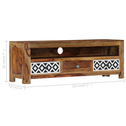 Mobile Porta TV 120x30x40 cm in Legno Massello di Acacia - homemem39