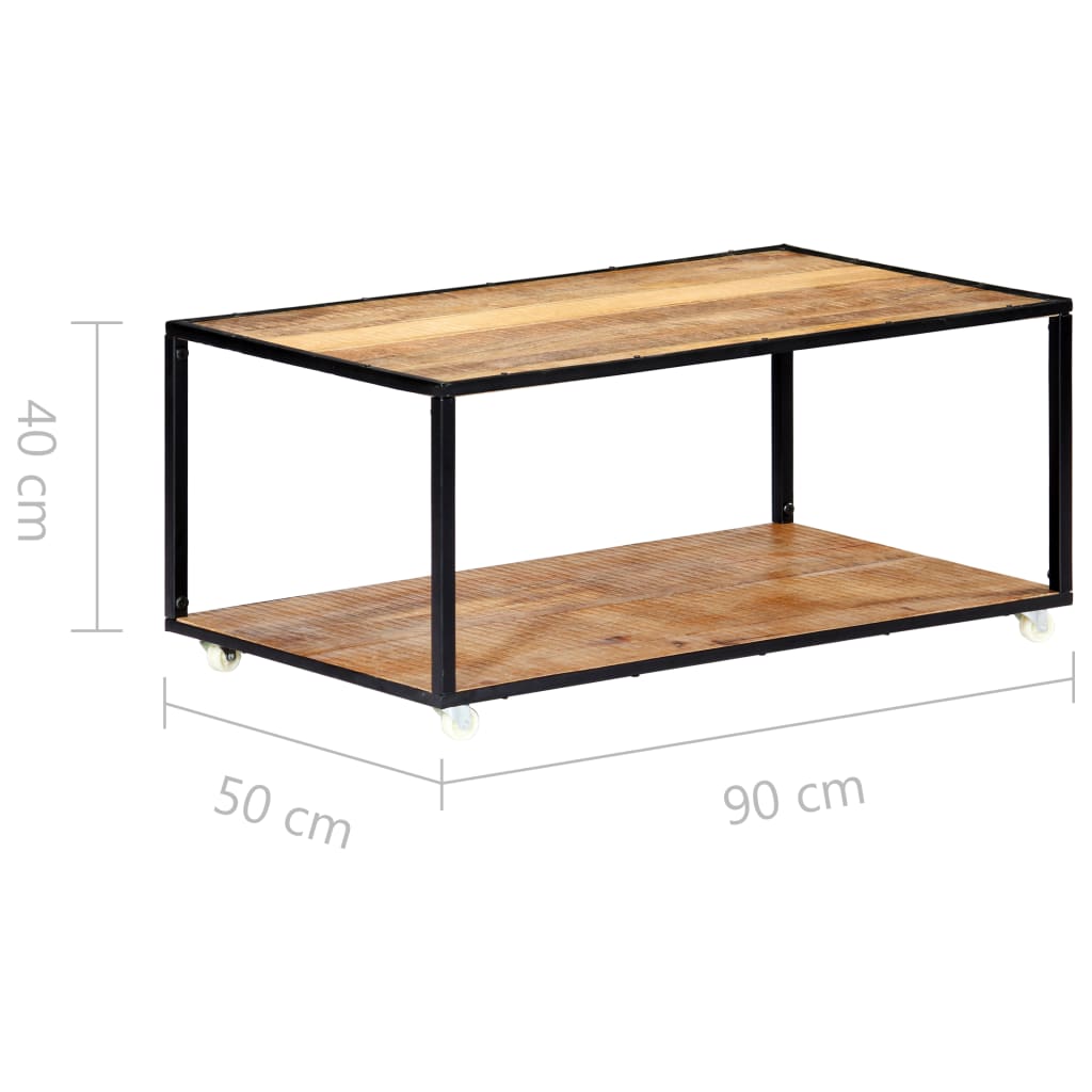 Tavolino da Salotto 90x50x40 cm in Legno Massello di Recupero | homemem39