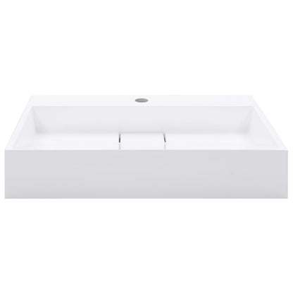 Lavandino 60x38x11 cm Blocco in Marmo/Minerale Bianco - homemem39