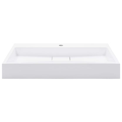 Lavandino 80x46x11 cm Blocco in Marmo/Minerale Bianco - homemem39