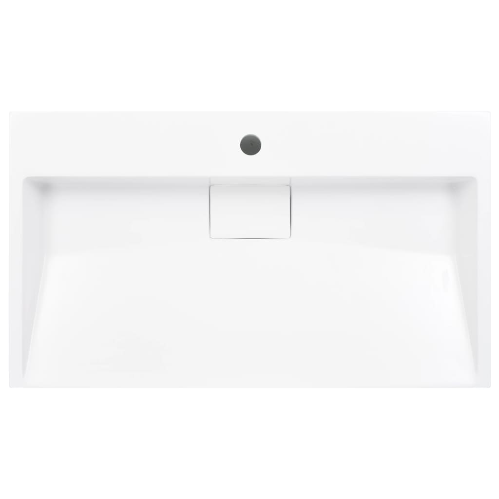 Lavandino 80x46x11 cm Blocco in Marmo/Minerale Bianco - homemem39