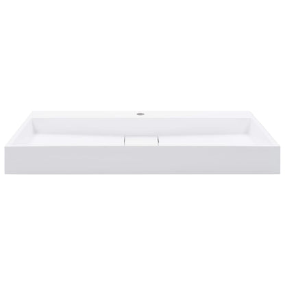Lavandino 100x46x11 cm Blocco in Marmo/Minerale Bianco - homemem39