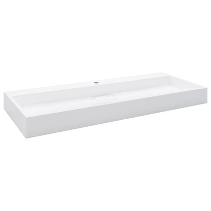 Lavandino 120x46x11 cm Blocco in Marmo/Minerale Bianco