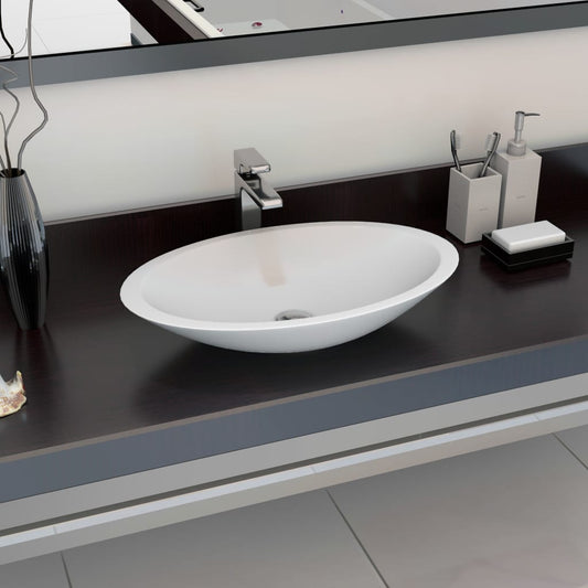 Lavandino 59,3x35,1x10,7 cm Blocco in Marmo/Minerale Bianco - homemem39