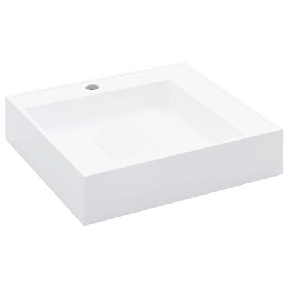 Lavandino 50x50x12,3 cm Blocco in Marmo/Minerale Bianco | homemem39