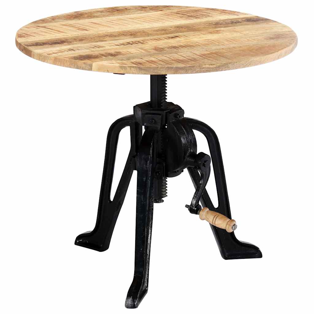 Tavolino 60x(46-63) cm in Legno Massello di Mango e Ghisa
