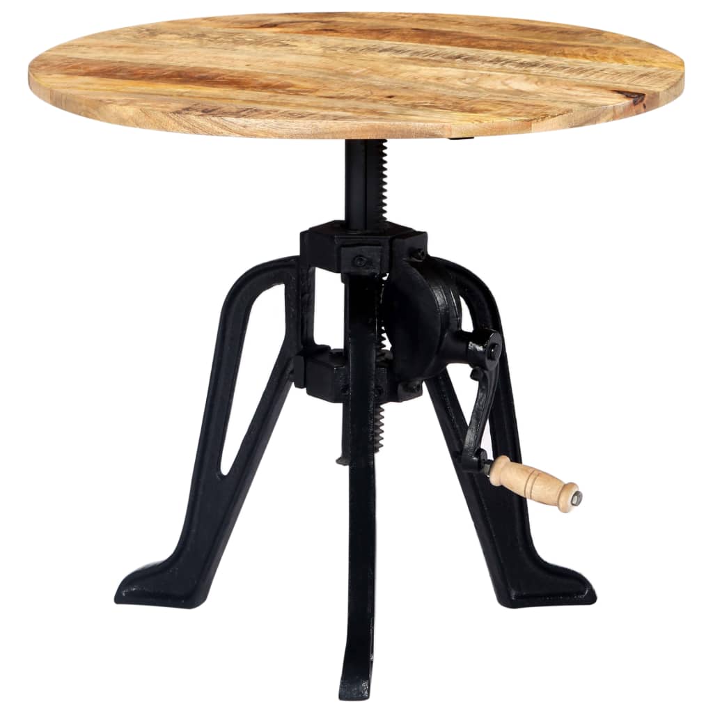 Tavolino 60x(46-63) cm in Legno Massello di Mango e Ghisa | homemem39