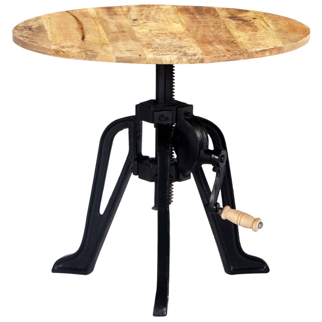 Tavolino 60x(46-63) cm in Legno Massello di Mango e Ghisa | homemem39