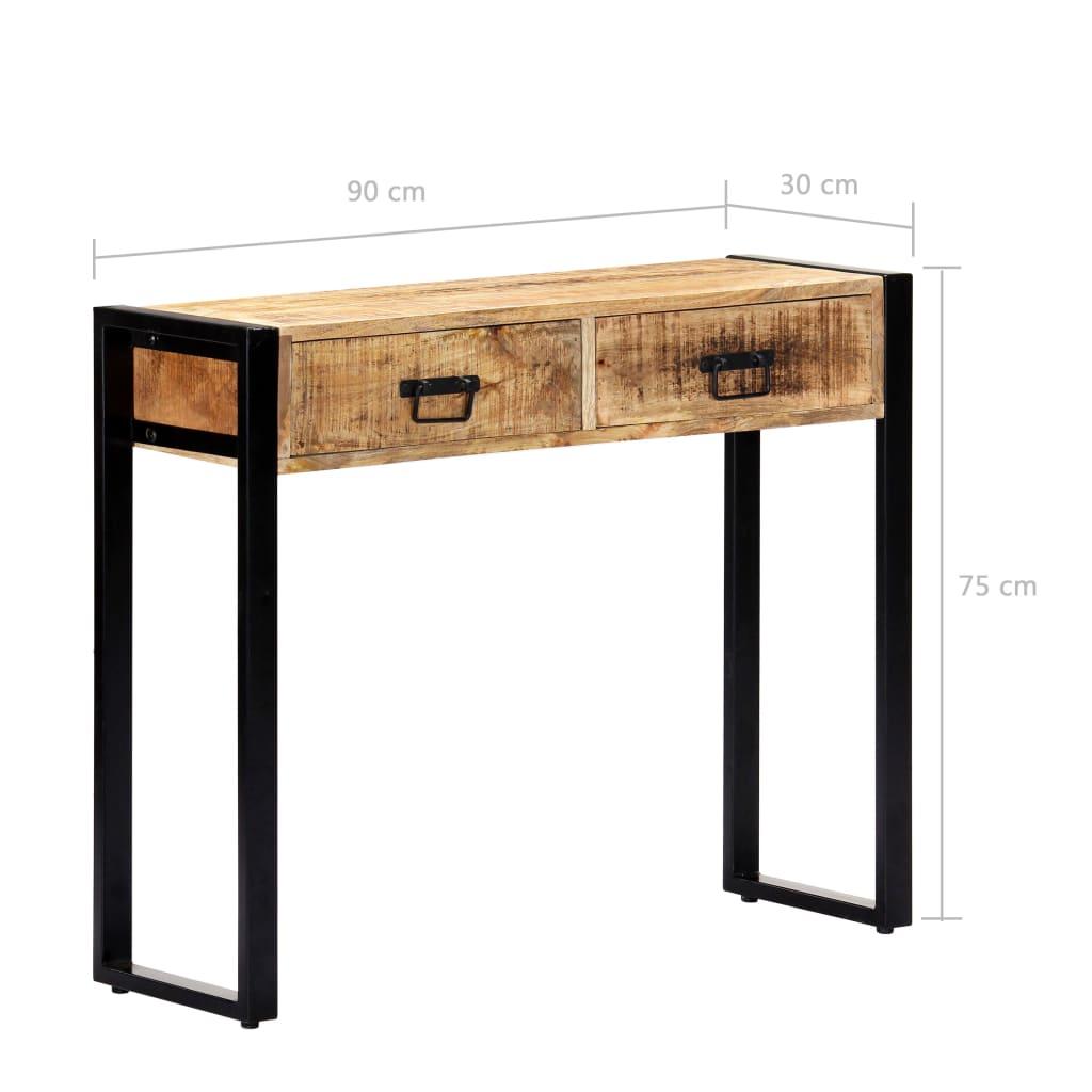 Tavolo Consolle 90x30x75 cm in Legno Massello di Mango