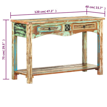 Tavolo Consolle 120x40x75 cm in Legno Massello di Recupero | homemem39