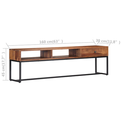 Mobile Porta TV 160x30x45 cm in Legno Massello di Acacia - homemem39