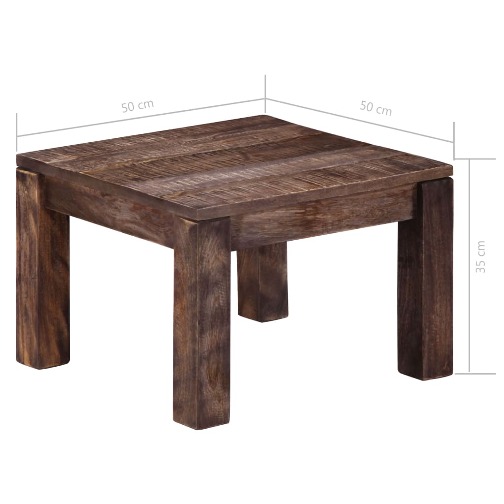 Tavolino da Salotto 50x50x35 cm Legno Massello di Mango | homemem39