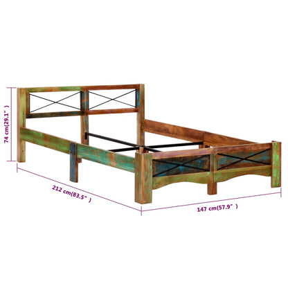 Giroletto senza Materasso in Legno di Recupero 140x200 cm | homemem39
