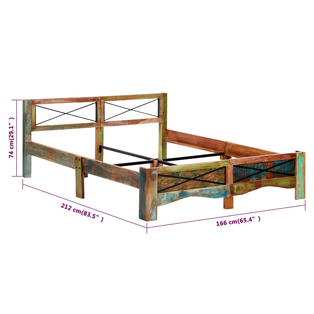 Giroletto senza Materasso in Legno di Recupero 160x200 cm | homemem39