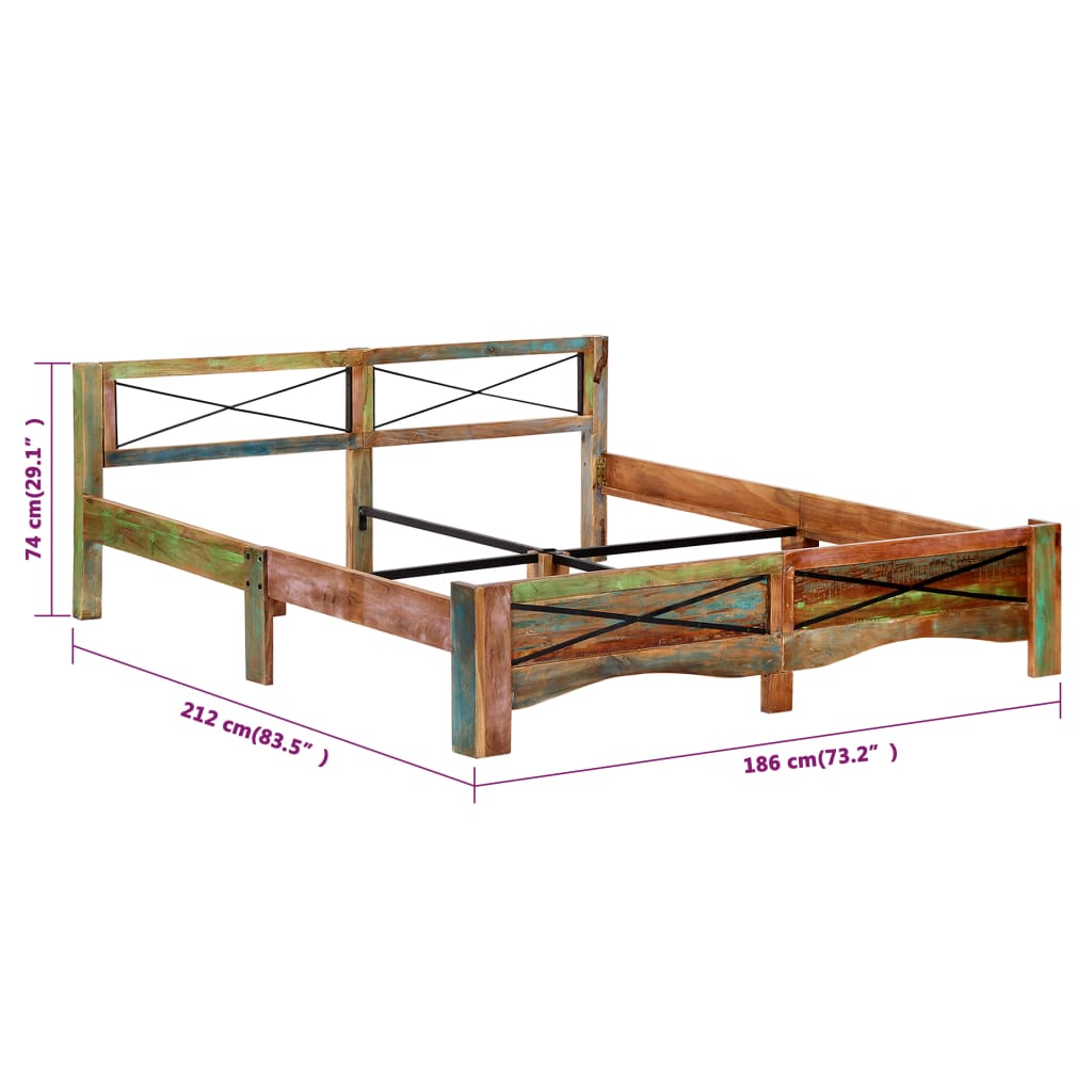 Giroletto senza Materasso in Legno di Recupero 180x200 cm | homemem39