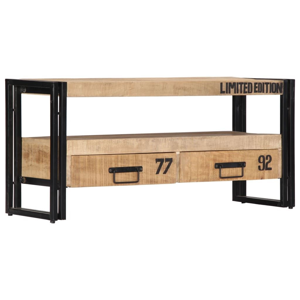 Mobile Porta TV 100x30x45 cm in Legno Massello di Mango - homemem39