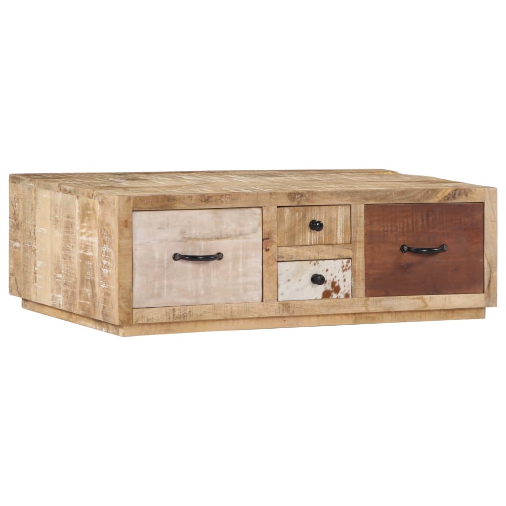 Tavolino da Salotto 90x60x30 cm in Legno Massello di Mango | homemem39