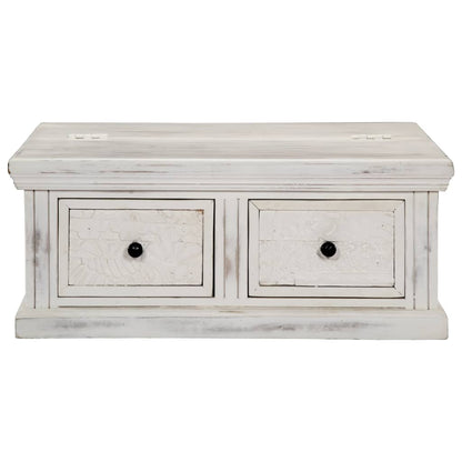 Tavolino da Salotto Bianco 70x70x30 cm Legno Massello di Mango | homemem39