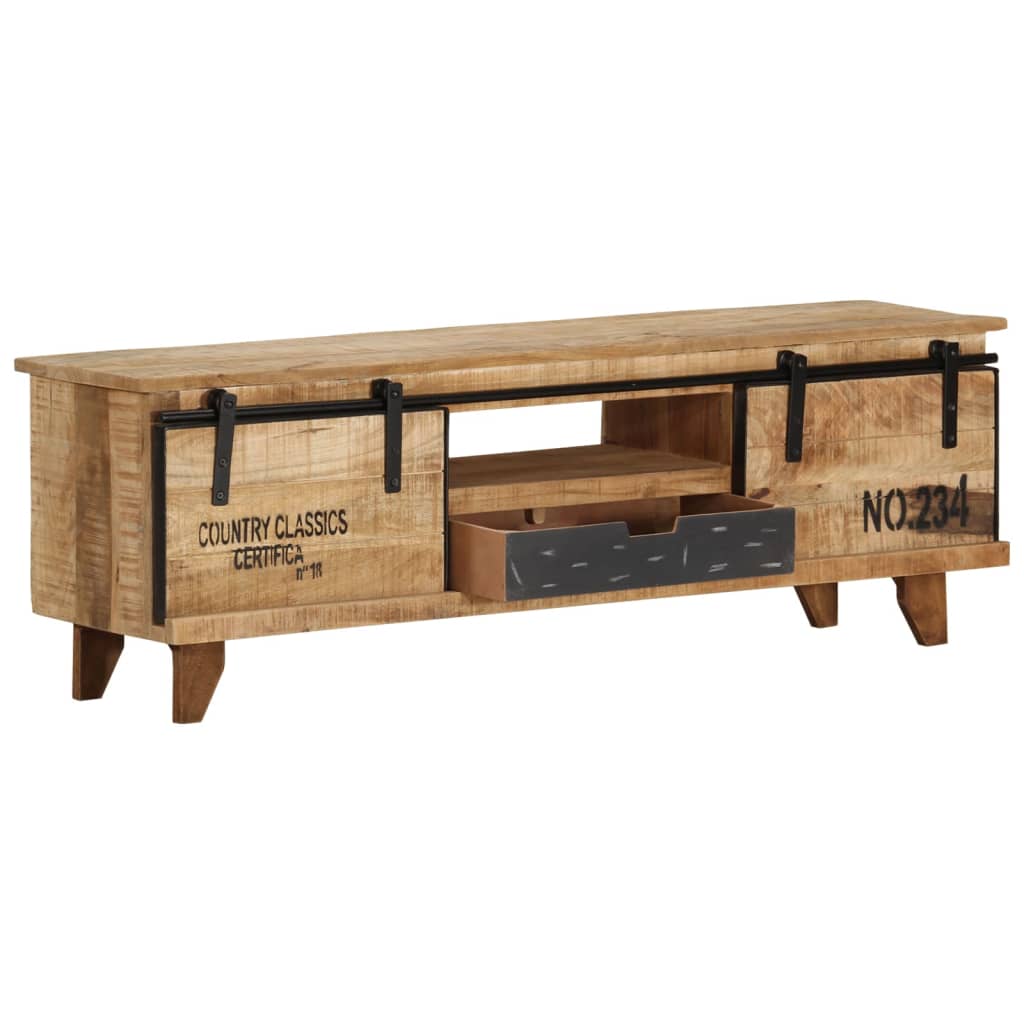 Mobile Porta TV 120x30x40 cm in Legno Massello di Mango - homemem39