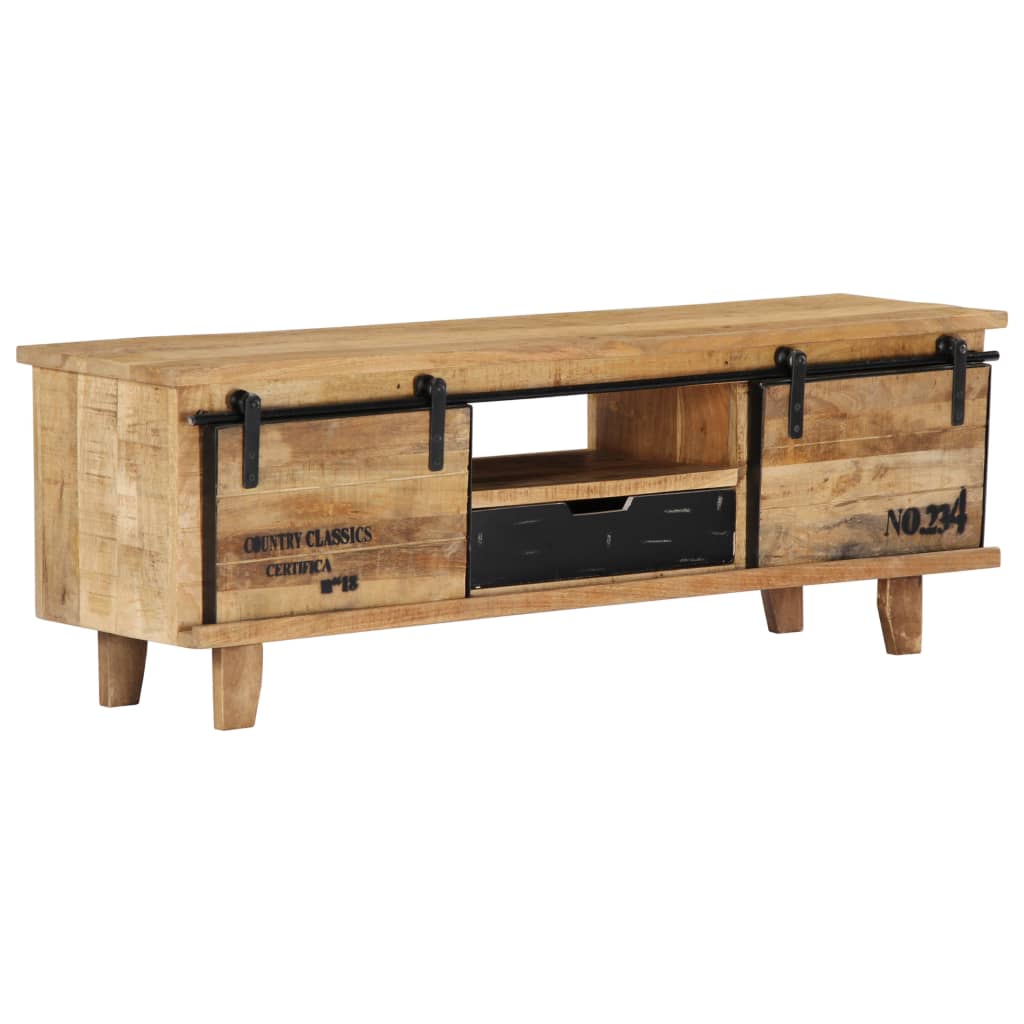 Mobile Porta TV 120x30x40 cm in Legno Massello di Mango - homemem39