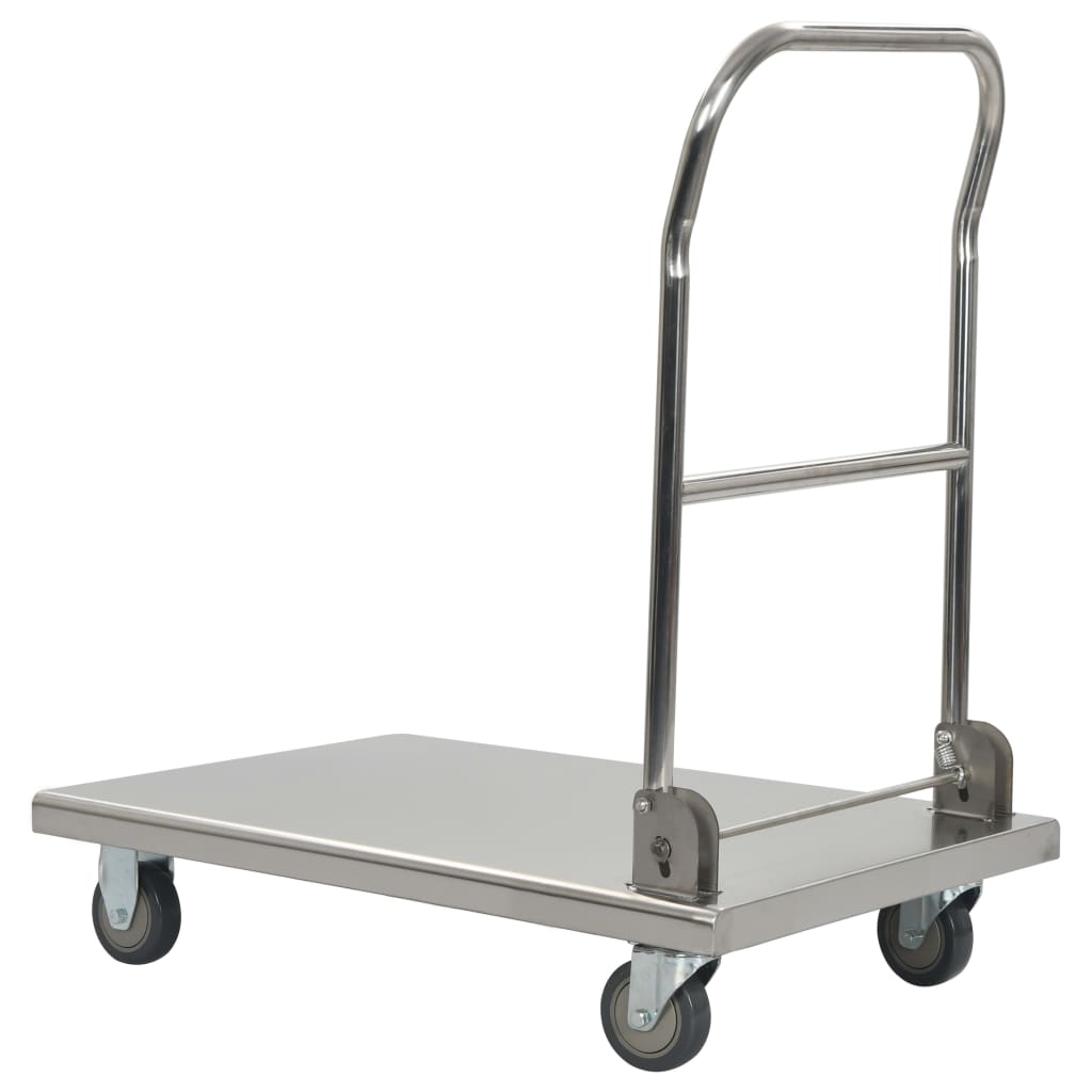 Carrello di Trasporto Argento 82x53x86 cm Acciaio Inossidabile - homemem39