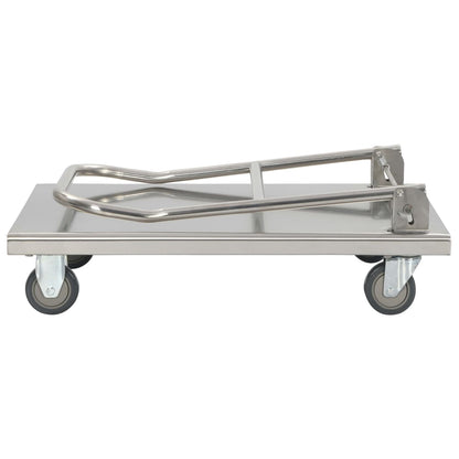 Carrello di Trasporto Argento 82x53x86 cm Acciaio Inossidabile - homemem39