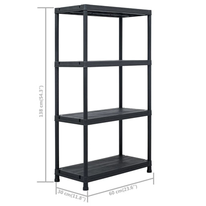 Scaffali 2 pz 60x30x138 cm Nero in Plastica | homemem39