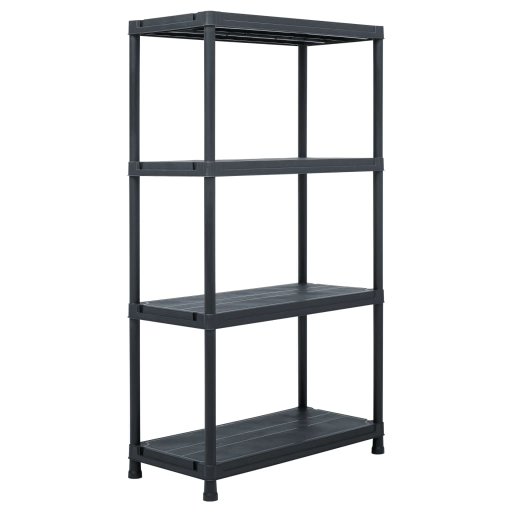 Scaffali 5 pz 60x30x138 cm Nero in Plastica